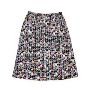 Vtg Geometric Midi Skirt Womens XL Multicolor Wearable Art 90s Eclectic Teacher